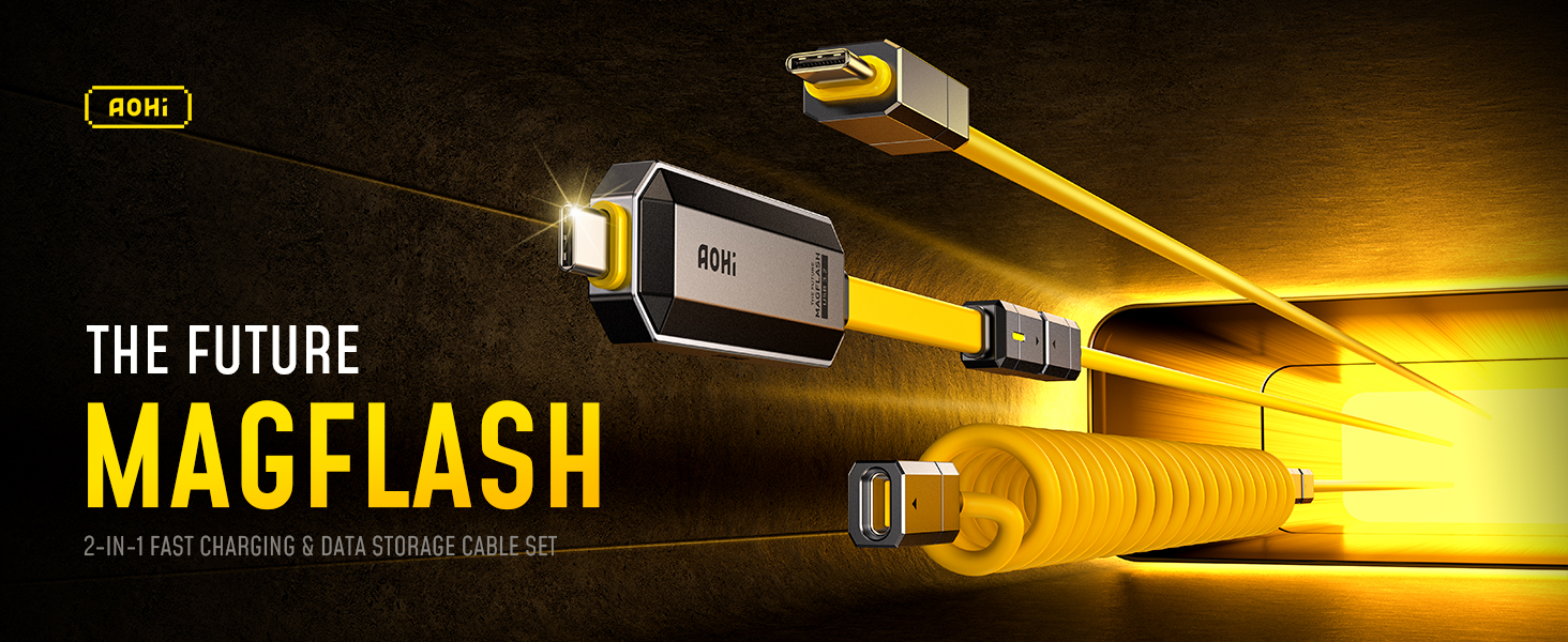 Bộ Cáp Sạc Và Lưu Trữ Dữ Liệu 2-IN-1 Aohi The Future Magflash (512GB/ 240W/ 1000MB/giây) | iAohi.VN Phân Phối Chính Hãng