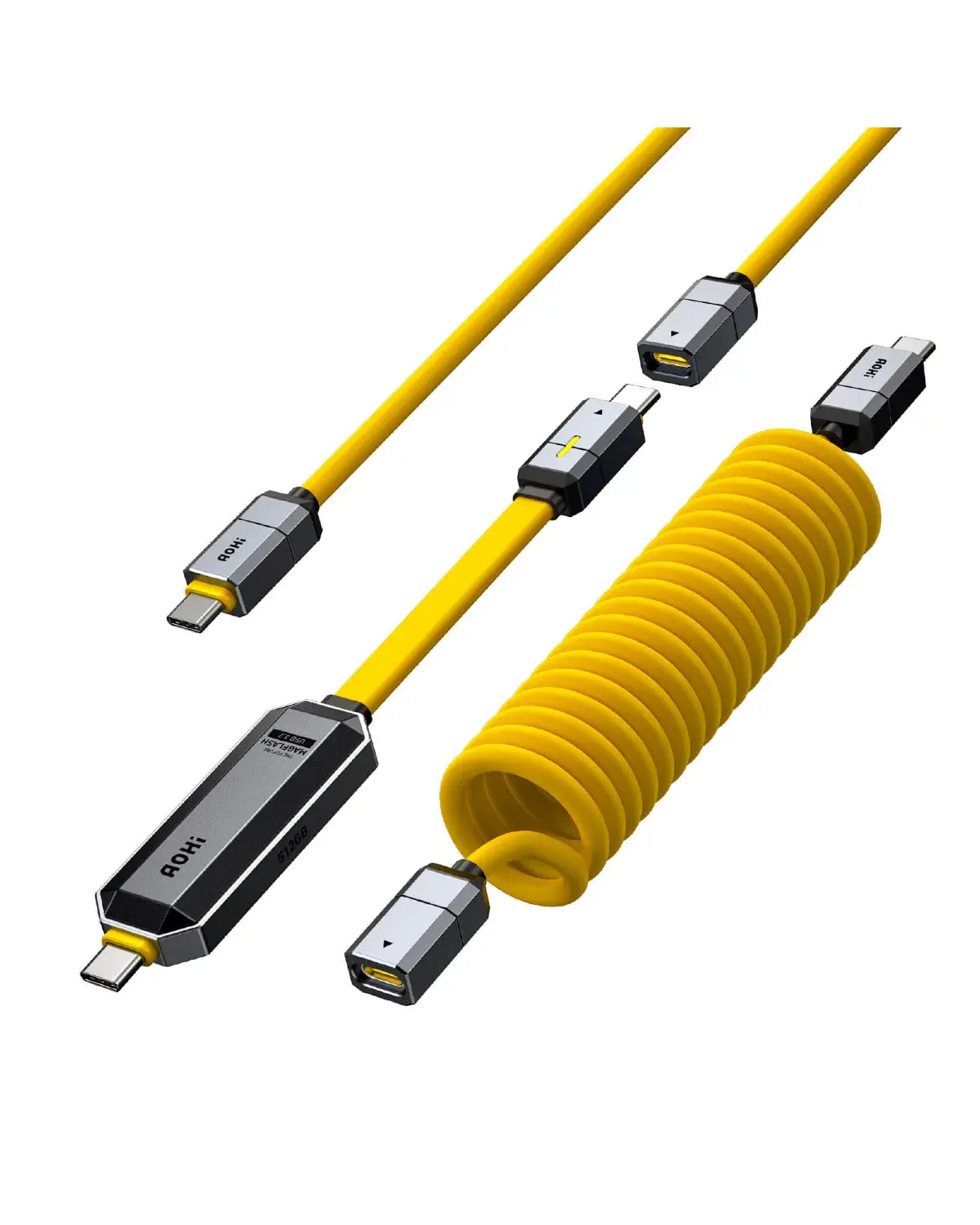 Bộ Cáp Sạc Và Lưu Trữ Dữ Liệu 2-IN-1 Aohi The Future Magflash (512GB/ 240W/ 1000MB/giây)