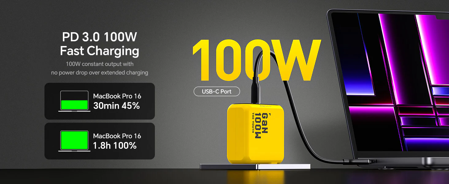 Bộ Sạc Nhanh 3 Cổng Aohi The Youth PD 100W GaN | iAohi.VN Phân Phối Chính Hãng