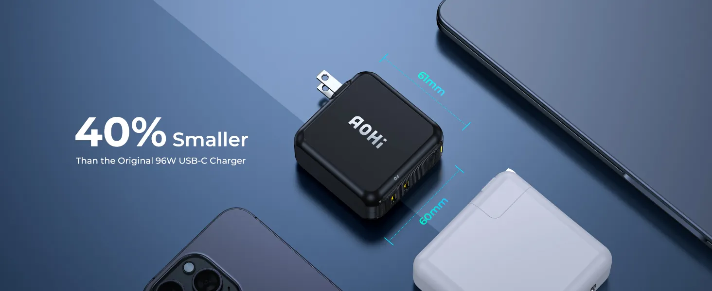 Bộ Sạc Nhanh Aohi Magcube 100W GaN+ Kèm Cáp Sạc LED USB-C | iAohi.VN Phân Phối Chính Hãng