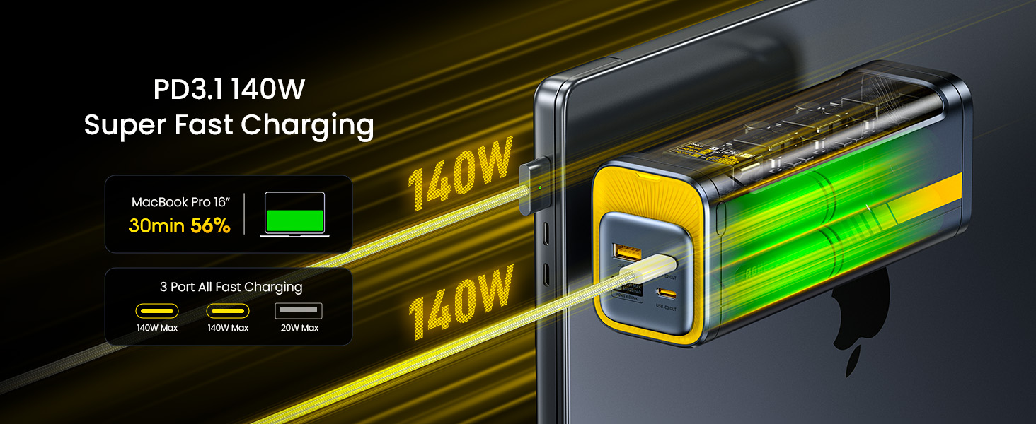 Pin Dự Phòng Aohi Starship 40.000mAh 140W – AOC-PO10 Pin Dự Phòng Aohi Starship 40.000mAh 140W – AOC-PO10