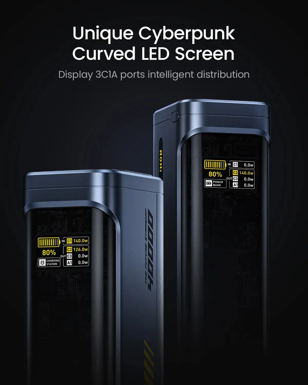 Pin Dự Phòng Aohi Starship 40.000mAh 140W PD3.1, Kèm Cáp USB-C Dài 91.44 Cm | iAohi.VN