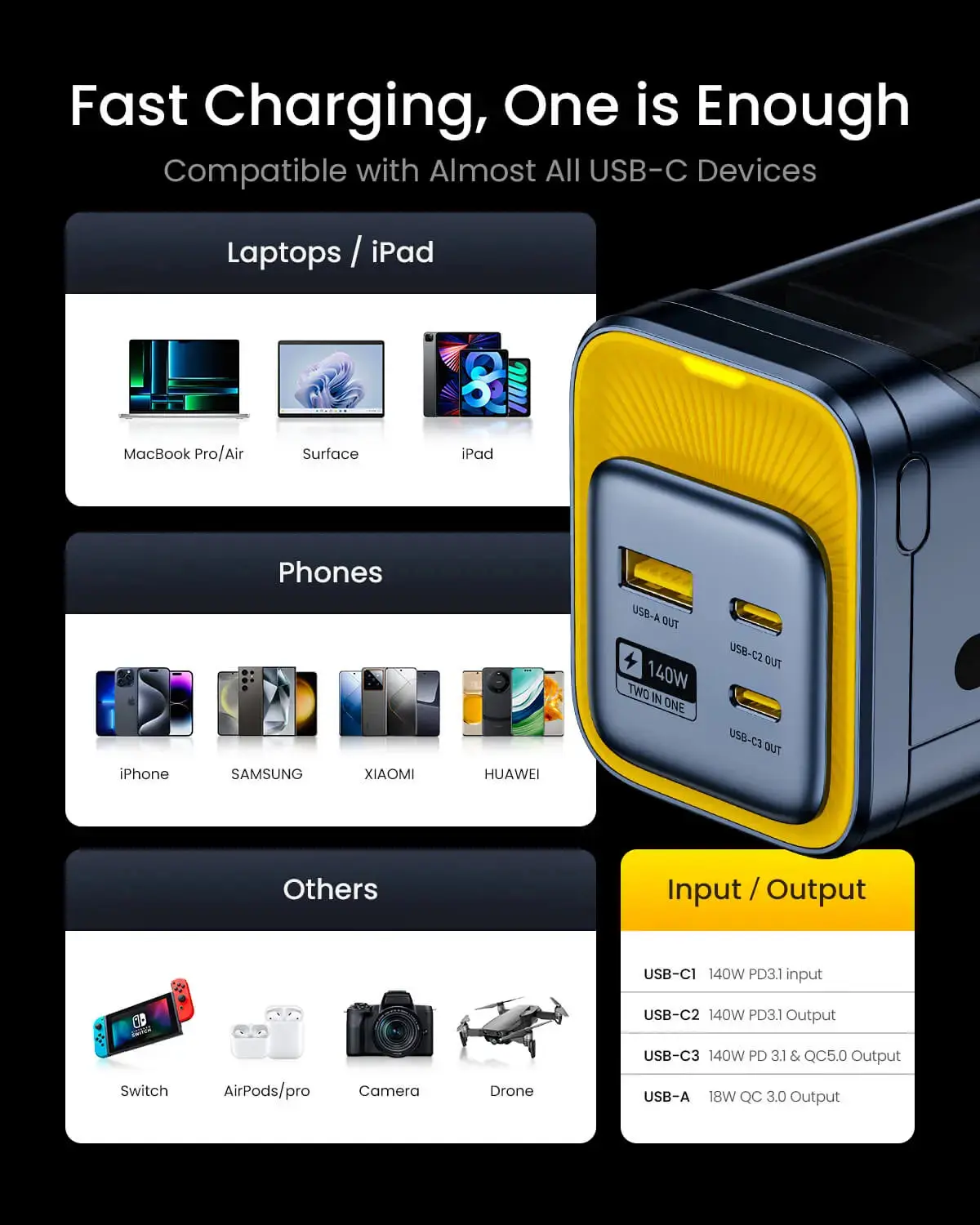 Pin Dự Phòng Aohi Starship 40.000mAh 140W PD3.1, Kèm Cáp USB-C Dài 91.44 Cm | iAohi.VN