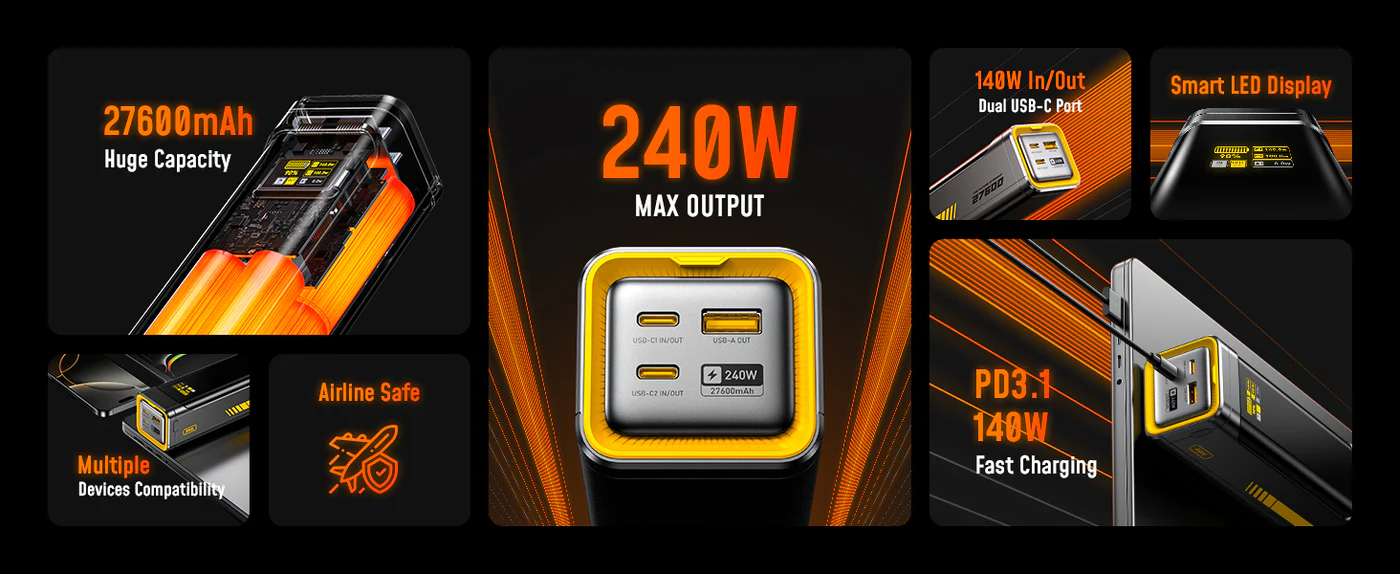 Pin Dự Phòng Aohi The Future Starship 240W 27.600mAh