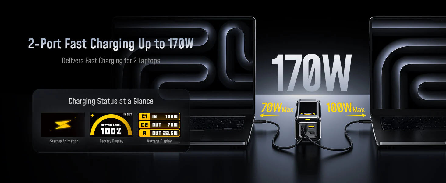 AOHI The Future Black Warrior 25.200mAh 170W PD3.0 - AOC-P016 Power Bank | iAohi.vn - Phân Phối Chính Hãng
